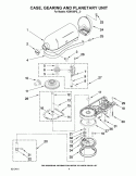 CASE, GEARING AND PLANETARY UNIT Diagram and Parts List for KSM100PSER0  KitchenAid Mixer