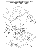 BURNER BOX, GAS VALVES, AND SWITCHES Diagram and Parts List for KGCT365BBL0  KitchenAid Cooktop