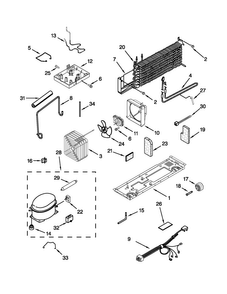 Unit Parts Diagram and Parts List for W8RXCGFXB02  Whirlpool Refrigerator