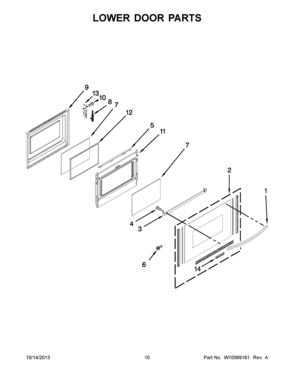 06 - LOWER DOOR PARTS Diagram and Parts List for YKER507XSS02  Whirlpool Range
