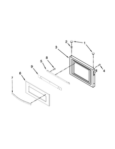 Microwave Door Parts Diagram and Parts List for WOC54EC7AS01  Whirlpool Microwave