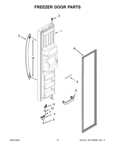 08 - Freezer Door Parts Diagram and Parts List for WRS325SDHZ13  Whirlpool Refrigerator