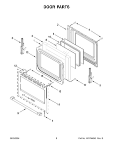05 - Door Parts Diagram and Parts List for MFES6030RW0  Whirlpool Range