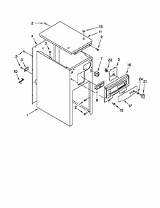 Cabinet And Control Parts Diagram and Parts List for 66514722110  Kenmore Trash Compactor