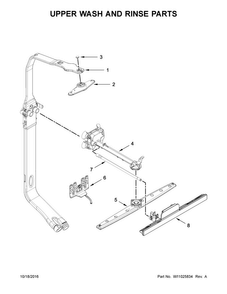 Upper Wash And Rinse Parts Diagram and Parts List for WDT920SADM3  Whirlpool Dishwasher
