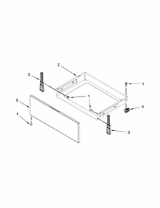 Drawer Parts Diagram and Parts List for IES505DS0  Whirlpool Range