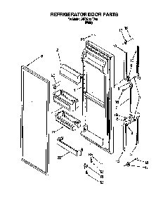 Refrigerator Door Diagram and Parts List for 3XR2727FB00  Whirlpool Refrigerator