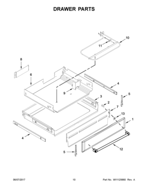 06 - DRAWER PARTS Diagram and Parts List for KFES530ESS2  Whirlpool Range