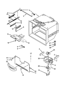 Freezer Liner Parts Diagram and Parts List for KBWS19KCWH00  KitchenAid Refrigerator