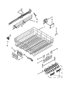 Upper Rack And Track Parts Diagram and Parts List for KDTE554CSS3  KitchenAid Dishwasher