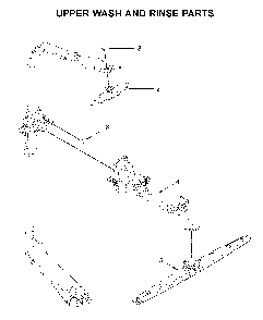Upper wash and rinse parts Diagram and Parts List for WDT705PAKB0  Whirlpool Dishwasher