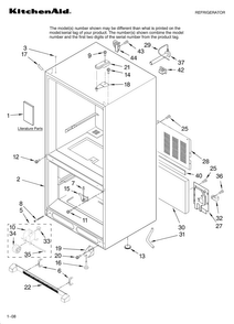 Cabinet Parts Diagram and Parts List for KBLS22ETSS11  KitchenAid Refrigerator