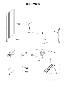 Part Location Diagram of W11023659 Whirlpool RETAINER