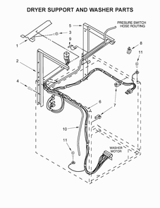 Dryer Support And Washer Parts Diagram and Parts List for WET4024EW0  Whirlpool Washer Dryer Combo