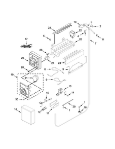 Ice Maker Parts Diagram and Parts List for KBFN502EBS01  KitchenAid Refrigerator