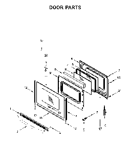 Door parts Diagram and Parts List for WFC315S0JS0  Whirlpool Range
