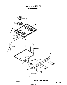 Cook Top Diagram and Parts List for F8858*0  Roper Range