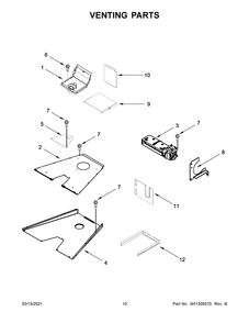 Venting Parts Diagram and Parts List for JGRP430HL01  Whirlpool Range