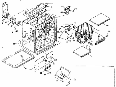 Freezer Section Parts Diagram and Parts List for 106R14GIM  Kenmore Refrigerator