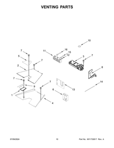 06 - Venting Parts Diagram and Parts List for KFDC506JIB03  Whirlpool Cooktop