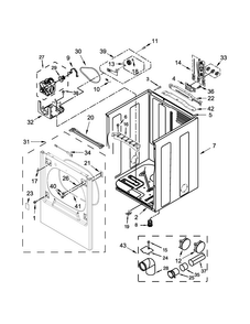 Cabinet Parts Diagram and Parts List for WED8000DW2  Whirlpool Dryer