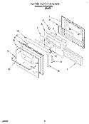 OVEN DOOR Diagram and Parts List for RM765PXBB1  Whirlpool Wall Oven