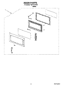 DOOR PARTS Diagram and Parts List for YMH2175XSB1  Whirlpool Microwave