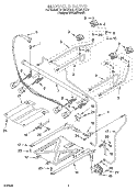 MANIFOLD Diagram and Parts List for SF195LEHQ6  Whirlpool Range