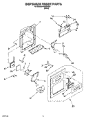 DISPENSER FRONT PARTS Diagram and Parts List for IKQ224300  Inglis Refrigerator