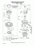 PUMP AND MOTOR PARTS Diagram and Parts List for CUD6710WB0  Crosley Dishwasher