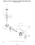 BRAKE, CLUTCH, GEARCASE, MOTOR AND PUMP Diagram and Parts List for LA6800XSW0  Whirlpool Washer