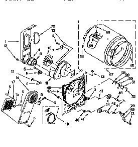 Bulkhead Diagram and Parts List for LEC6858AQ3  Whirlpool Dryer
