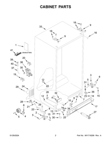 Cabinet Parts Diagram and Parts List for WRS335SDHB07  Whirlpool Refrigerator