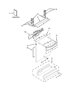 Door And Panel Parts Diagram and Parts List for WDT920SADE0  Whirlpool Dishwasher