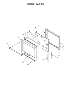 Door Parts Diagram and Parts List for KSDG950ESS0  KitchenAid Range