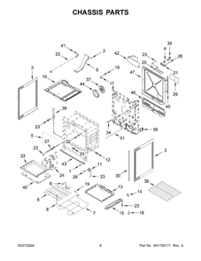 Chassis Parts Diagram and Parts List for WSIS5030RZ0  Whirlpool Range