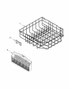 Lower Rack Parts Diagram and Parts List for 66513263K114  Kenmore Dishwasher