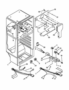 Liner Parts Diagram and Parts List for ST14CKXSQ02  Whirlpool Refrigerator