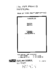 Front Cover Diagram and Parts List for 8624*1A  Roper Refrigerator