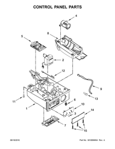 Control Panel Parts Diagram and Parts List for KUIX505EBS0  KitchenAid Ice Maker