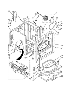 Cabinet Diagram and Parts List for 7MGGX9868JQ2  Whirlpool Dryer