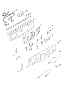 Control Panel Diagram and Parts List for GHW9200LW  Whirlpool Washer