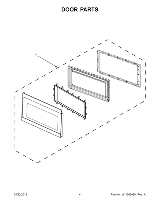 Door Parts Diagram and Parts List for IMH172FS2  Whirlpool Microwave