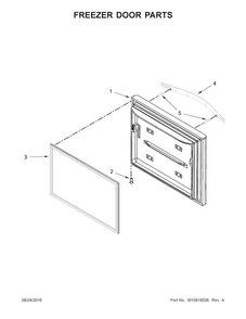 Freezer Door Parts Diagram and Parts List for WRF560SMYE04  Whirlpool Refrigerator
