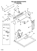 TOP AND CONSOLE PARTS Diagram and Parts List for TEDS740PQ1  Estate Dryer