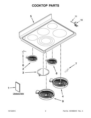 02 - COOKTOP PARTS Diagram and Parts List for YKER507XSS02  Whirlpool Range