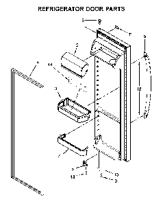 Refrigerator door parts Diagram and Parts List for 10651113710  Kenmore Refrigerator