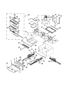 Shelf Parts Diagram and Parts List for WRX988SIBE01  Whirlpool Refrigerator