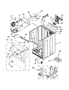 Cabinet Parts Diagram and Parts List for 7MWGD8000EW0  Whirlpool Dryer