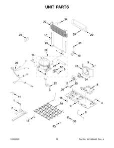 Unit Parts Diagram and Parts List for WRF535SWHZ05  Whirlpool Refrigerator